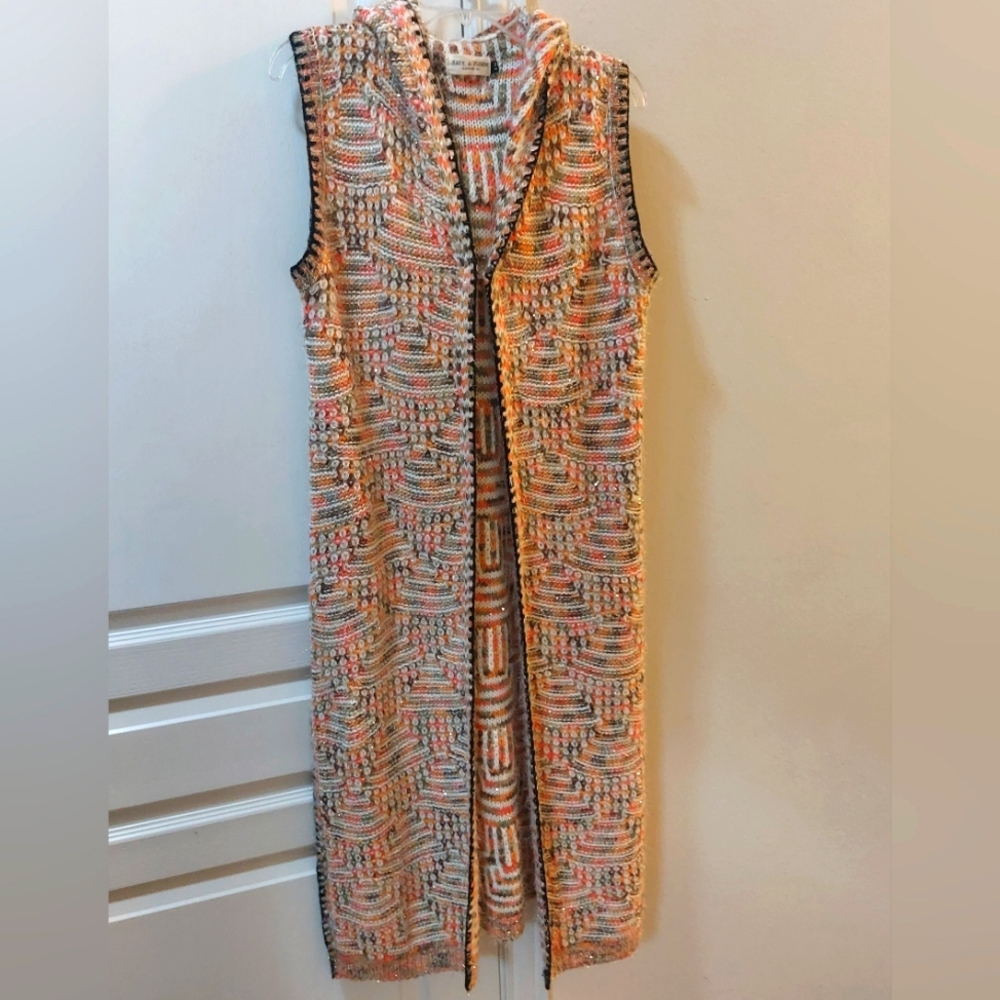SAGE & FLOWER Company Co. Women's Multicolor Knit Duster Hoodie